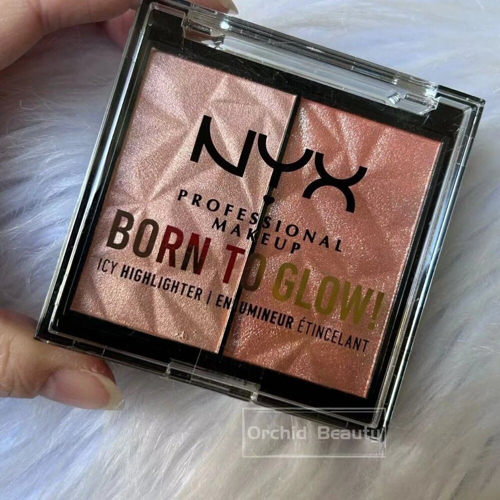 New NYX Born To Glow Icy Highlighter Duo~BTGIH03~Full size 0.2 g/5.7 oz - Picture 2 of 3